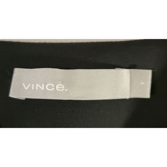 Vince Women Seamed Front-Zip Black Cocoon Crepe Tapered Shift Dress Size S - Picture 4 of 7